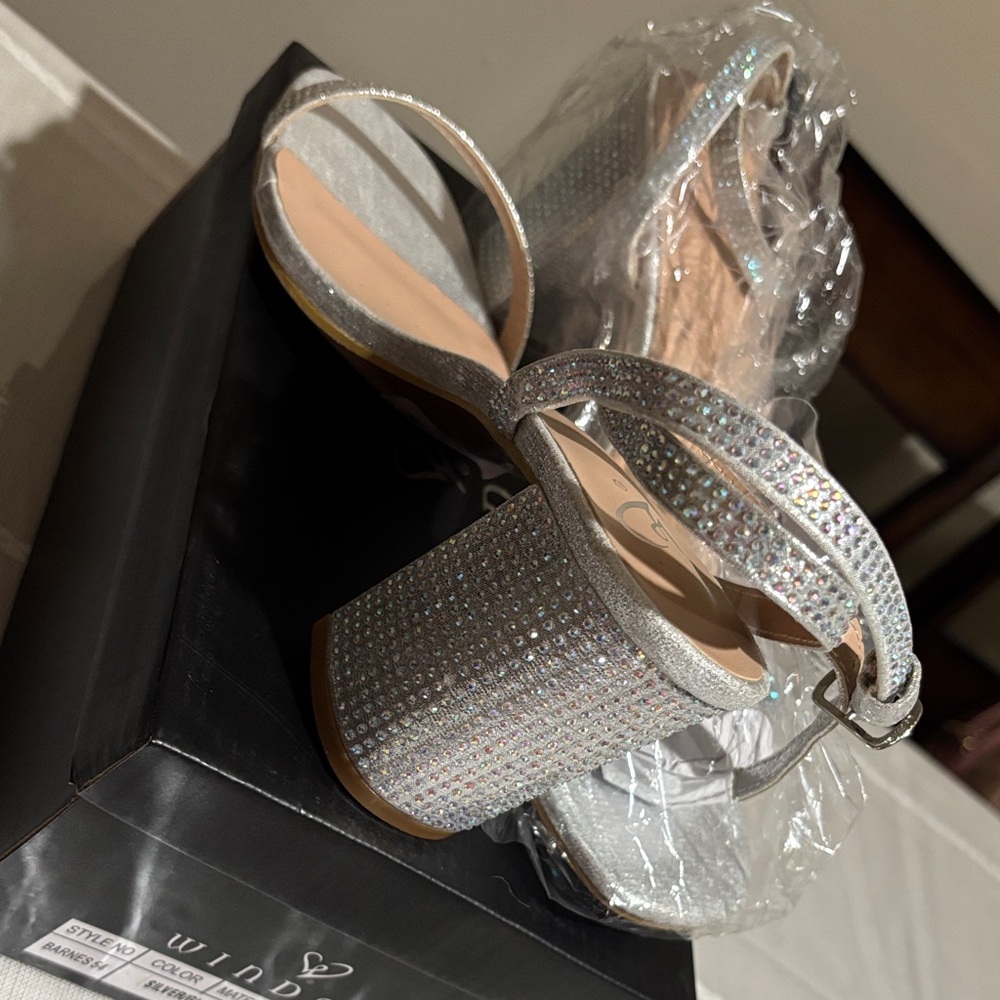 Elegant Silver Women's Heels